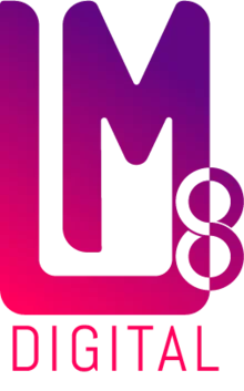 Logo da LM8 Digital, marca atendida pela Interativa Gourmet